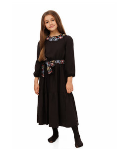 LU FLORAL BIB AND BELT DRESS