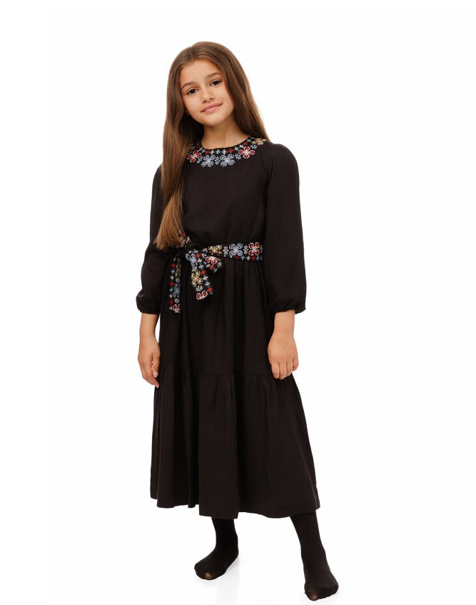 LU FLORAL BIB AND BELT DRESS