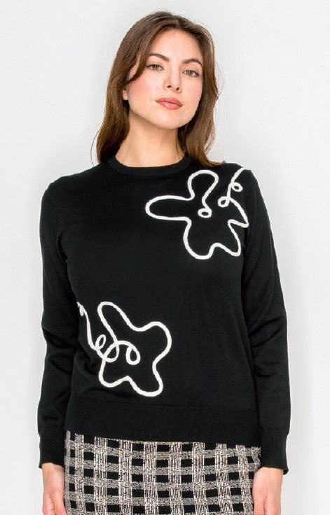 YAL FLORAL SWIRL SWEATER