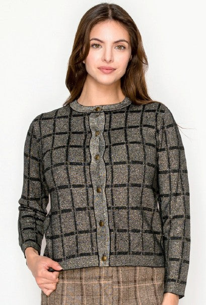 YAL LUREX SQUARE SHIMMER CARDIGAN
