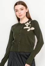 Load image into Gallery viewer, YAL FLORAL EMBROIDERED CROPPED CARDI
