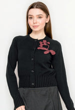 Load image into Gallery viewer, YAL FLORAL EMBROIDERED CROPPED CARDI
