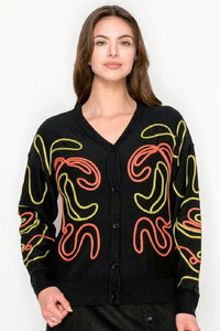 YAL V-NECK SWIRL CARDI