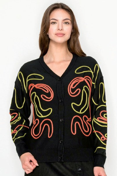 YAL V-NECK SWIRL CARDI