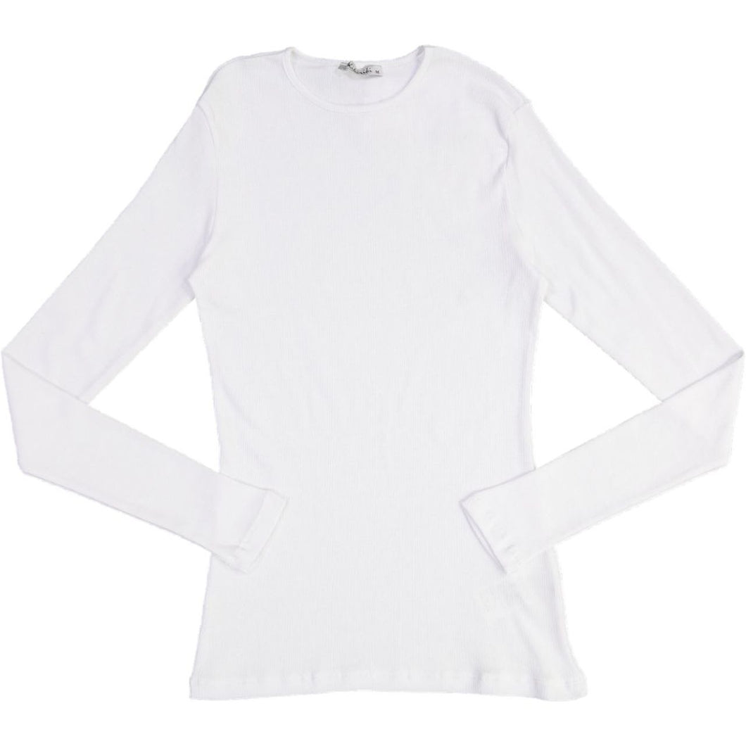 KIKI RIKI RIBBED LONG SLEEVE T-SHIRT - SHELLS