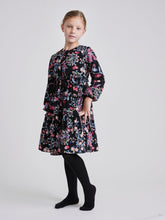 Load image into Gallery viewer, LU VELVET DRESS WITH FLORAL EMBROIDERY - Dresses
