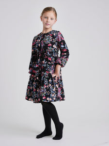 LU VELVET DRESS WITH FLORAL EMBROIDERY - Dresses