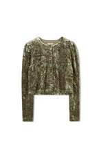 Load image into Gallery viewer, TG VELVET PUFF SLEEVE CARDIGAN
