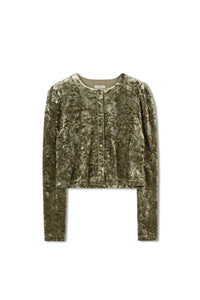 TG VELVET PUFF SLEEVE CARDIGAN