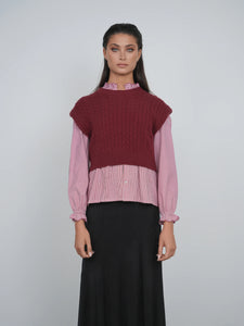 TG CABLE KNIT VEST