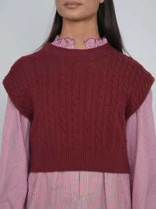 TG CABLE KNIT VEST