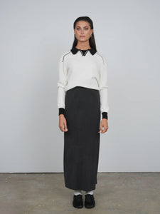 TG BRUSHED STRAIGHT SLIP SKIRT