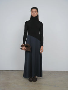 TG MIXED TURTLENECK DRESS