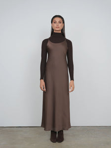 TG SATIN STRAIGHT SLIP DRESS
