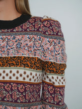 Load image into Gallery viewer, TG PUFF SLEEVE JACQUARD SWEATER
