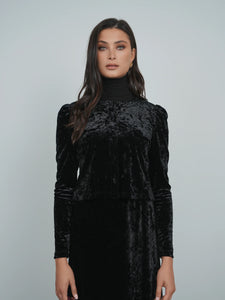 TG VELVET PUFF SLEEVE CARDIGAN