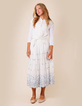Load image into Gallery viewer, LI WHITE SKIRT WITH LIGHT BLUE FLORAL
