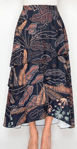 YAL PRINTED LAYER LEAF SKIRT