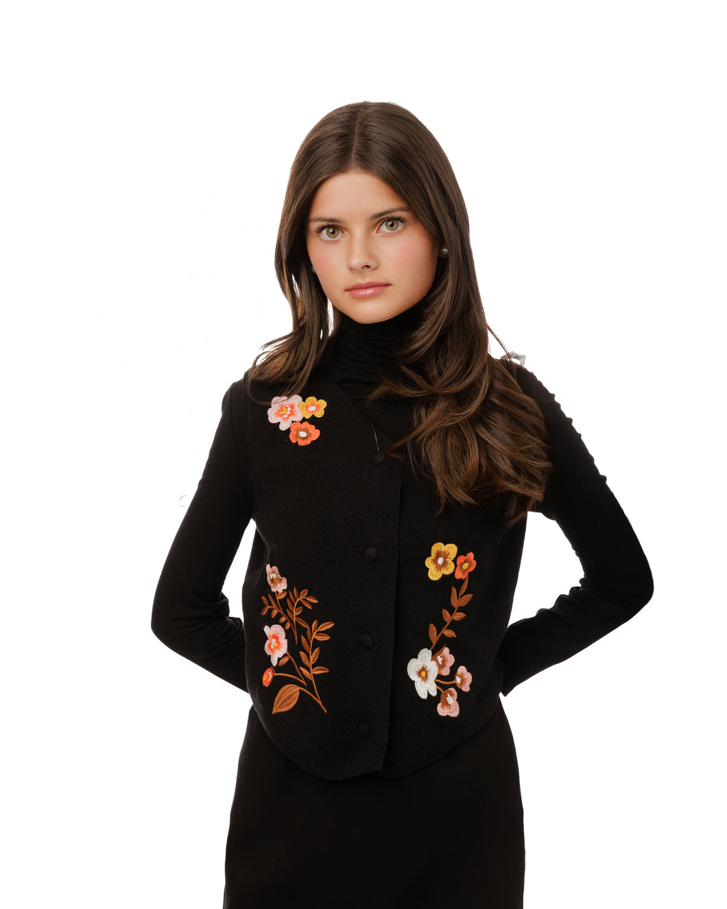 LU FLOWER EMBROIDERED VEST