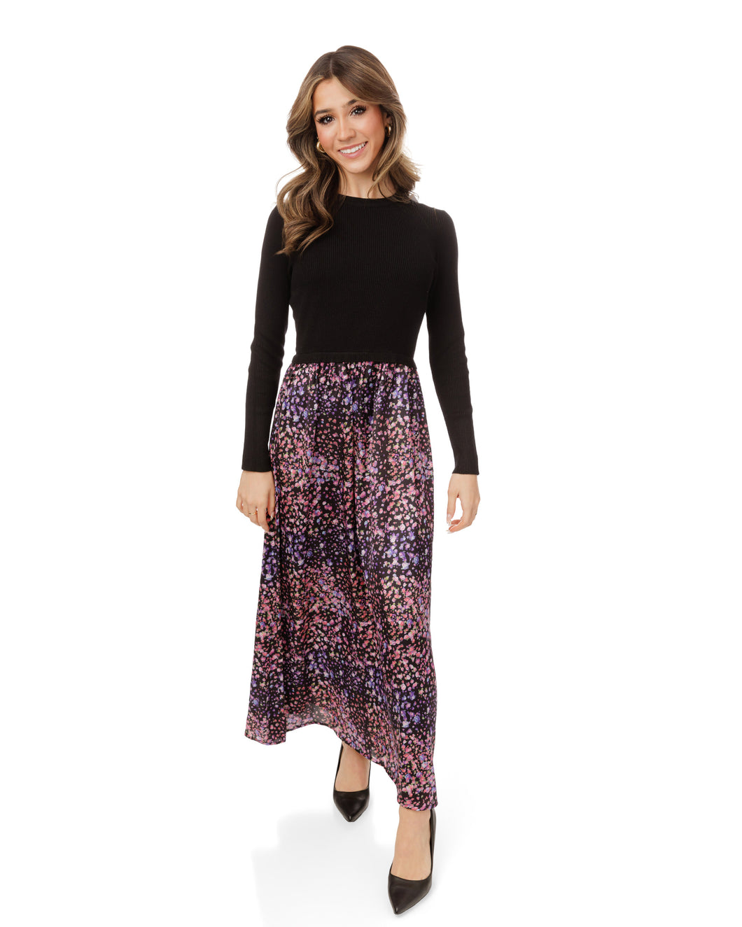 LU DRESS WITH ATTACHED KNIT