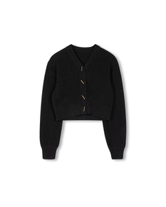 J CROPPED CHUNKY KNIT CARDIGAN