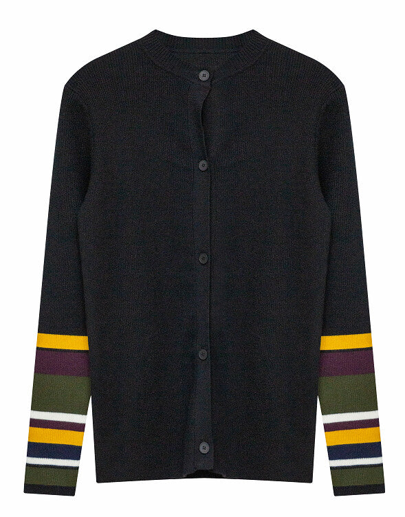 J BRUTON RIBBED CARDIGAN