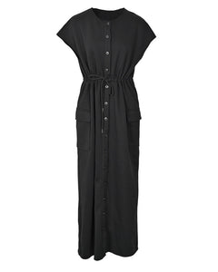J DRAWSTRING VEST DRESS