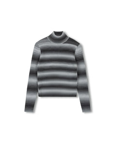 J STRIPED KNIT TURTLENECK