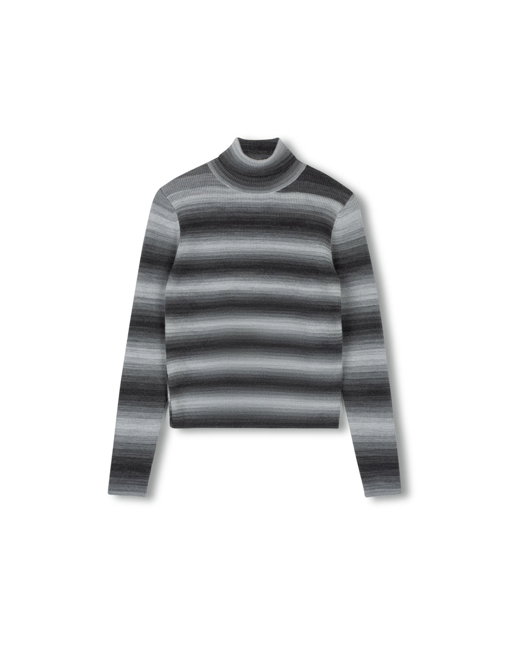 J STRIPED KNIT TURTLENECK