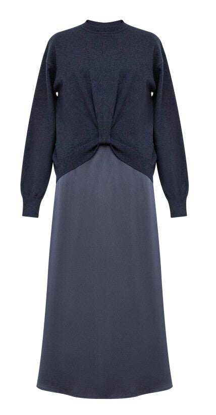 J KNIT AND SILK DRESS