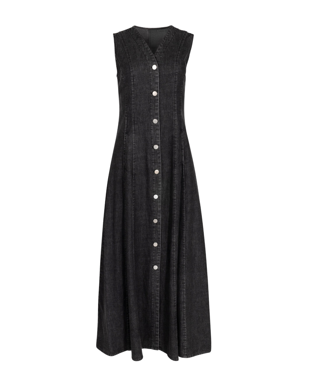 J DENIM PANEL BUTTON DOWN DRESS
