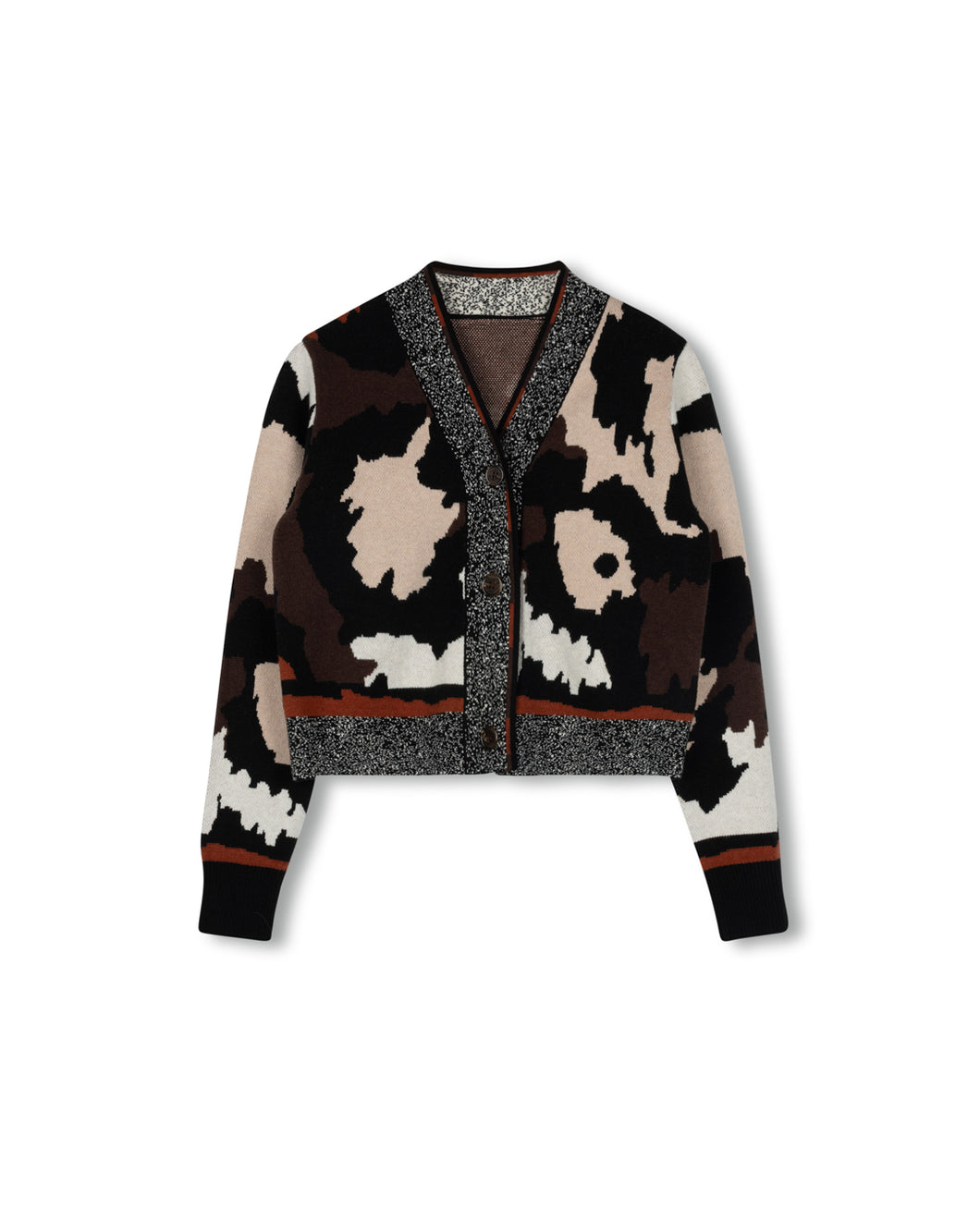 J PRINTED KNIT CARDIGAN