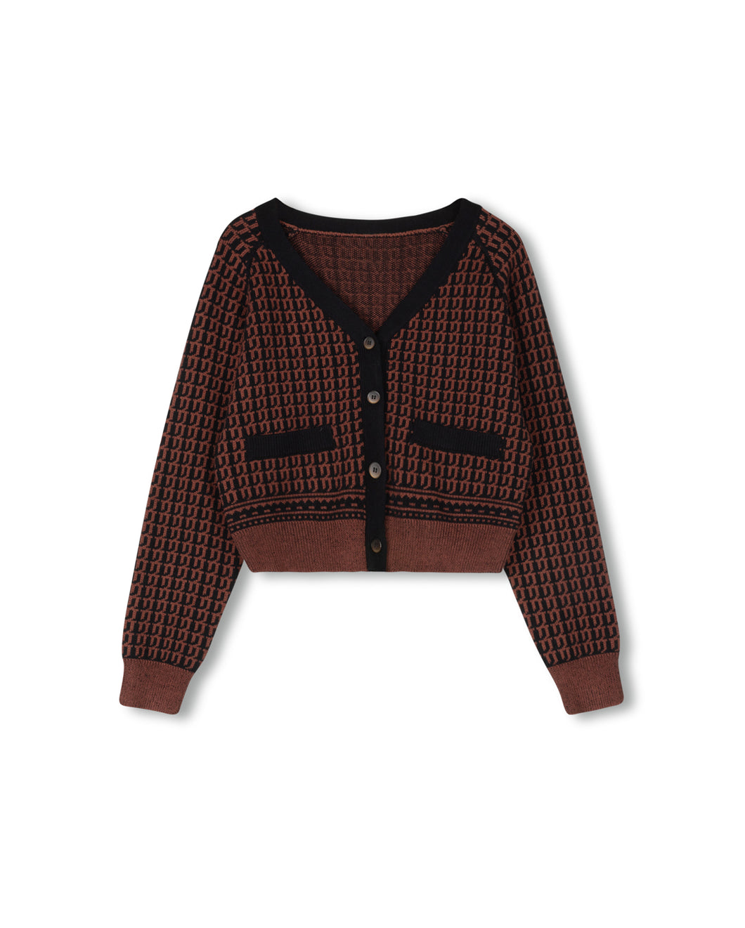 J HONEYCOMB TRIM CARDIGAN