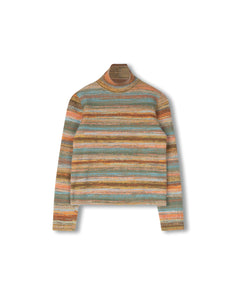 J MULTI COLOR RIB TURTLENECK