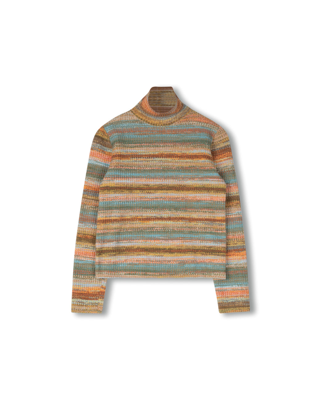 J MULTI COLOR RIB TURTLENECK