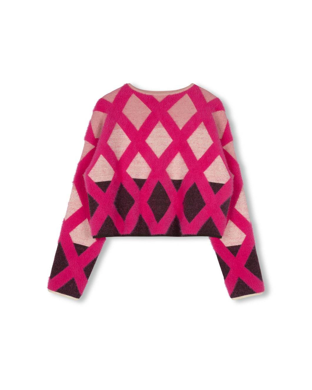 J COLOR BLOCK DIAMOND SEAM SWEATER