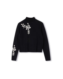 J FINE KNIT FLOWER SWEATER