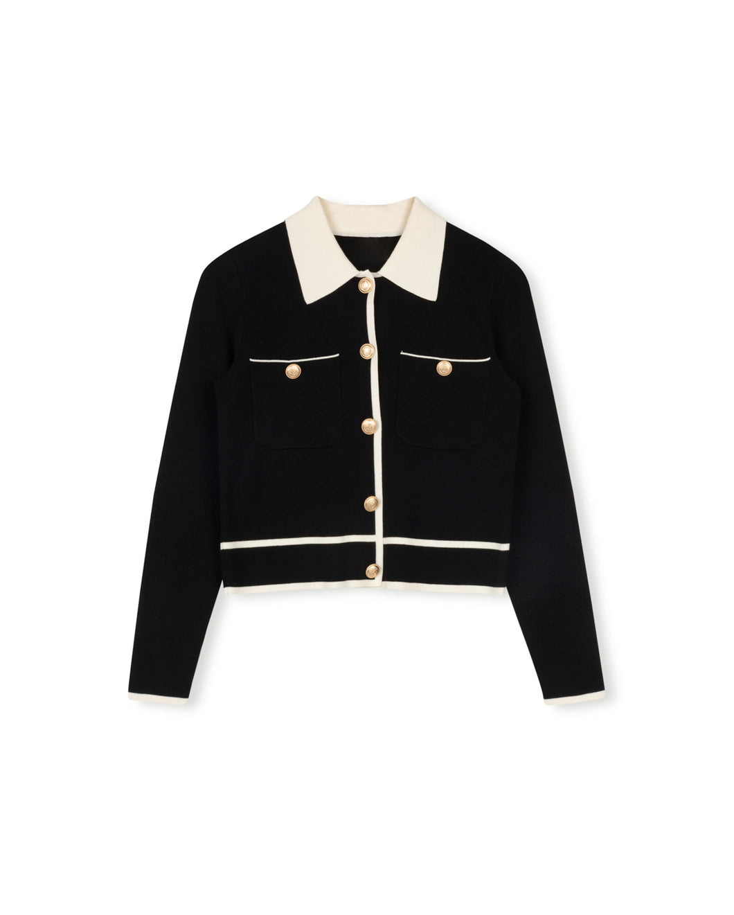 J KAYE - CROCHETED COLLAR SWEATER