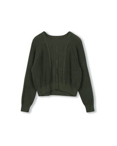 J WASHED CABLE KNIT TOP