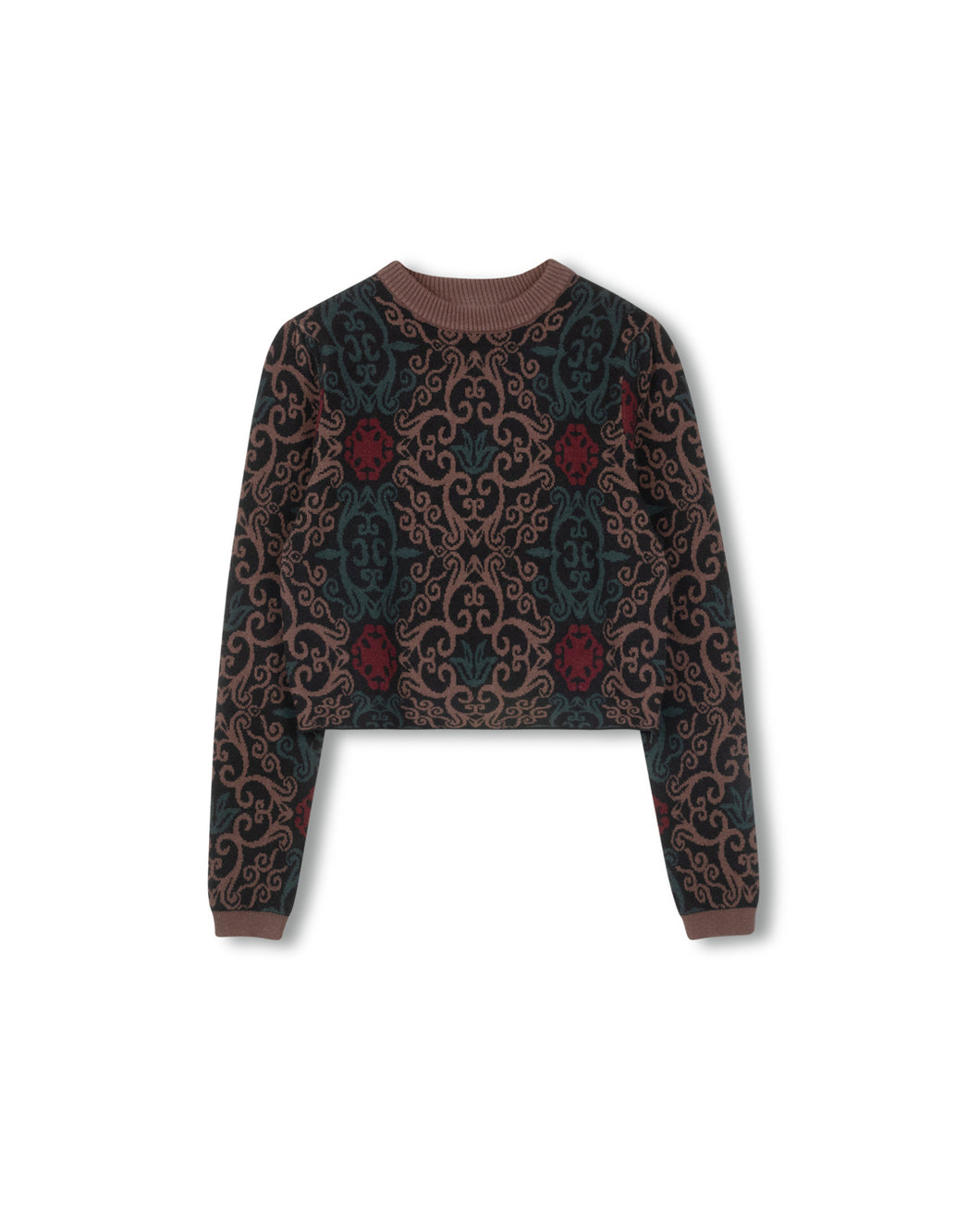 J CROPPED CREW NECK SWEATER