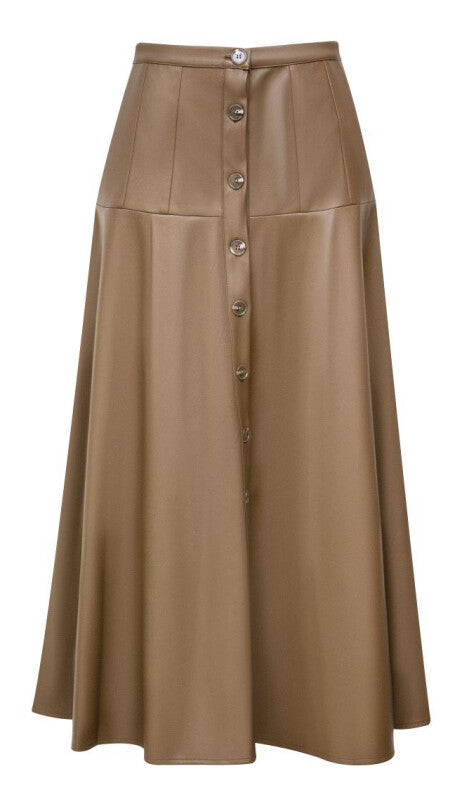J CINCA LEATHER YOLK PANEL SKIRT