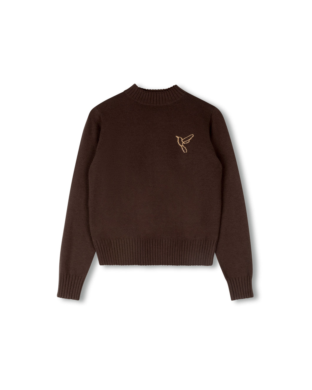 J FLOWER EMBROIDERED CREW NECK