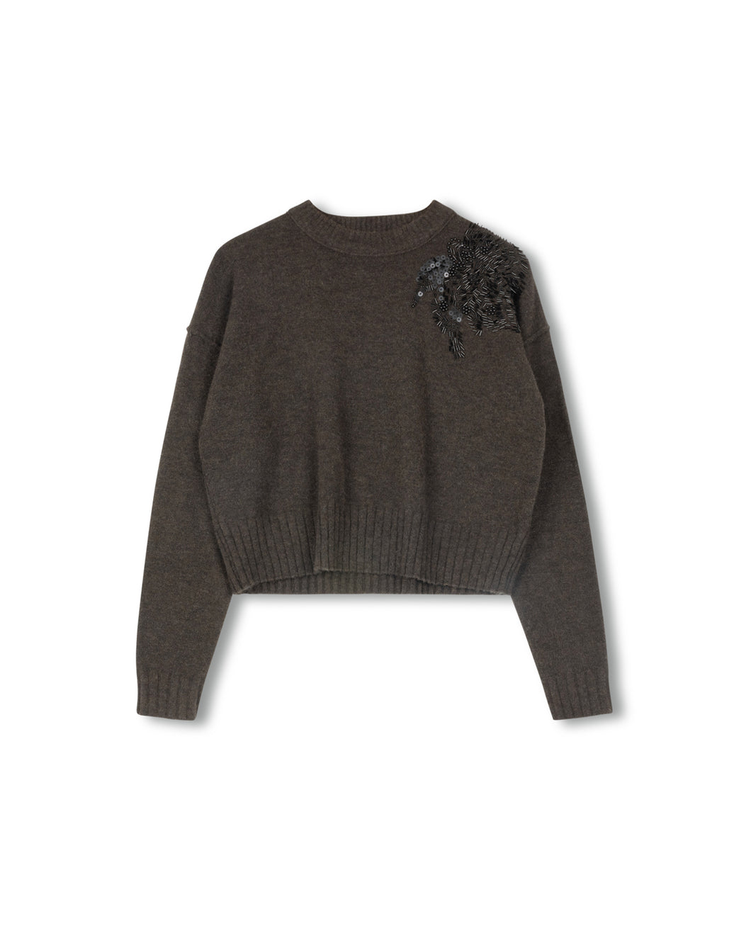 J BEADED CREWNECK SWEATER