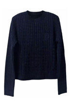 Load image into Gallery viewer, J METALLIC CABLE KNIT CREW NECK
