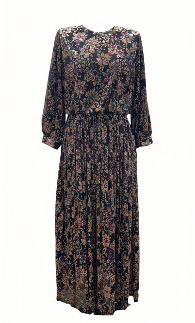 J MESH VELVET DETAILED DRESS