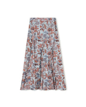 Load image into Gallery viewer, J BLUE FLORAL PRINT MAXI FLAIR SKIRT

