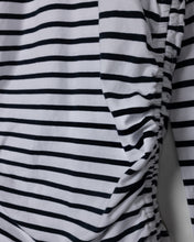 Load image into Gallery viewer, J RUCHED STRIPED TEE
