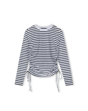 Load image into Gallery viewer, J RUCHED STRIPED TEE
