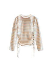Load image into Gallery viewer, J RUCHED STRIPED TEE
