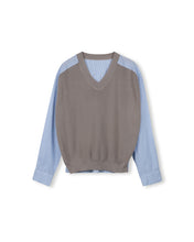 Load image into Gallery viewer, J LAYRO KNIT FRONT BLOUSE
